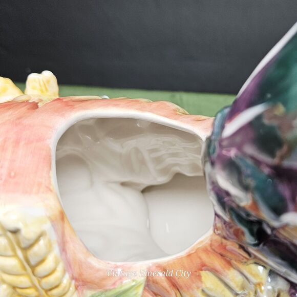 Vtg Decorative Chicken Hand-painted Ceramic 3D Rooster Pitcher Bird Water Jug - Picture 7 of 12